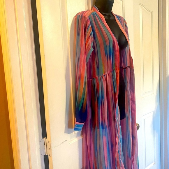 “LABEL RITU KUMAR” Sheer Kimono Kaftan Shrug - Picture 8 of 16